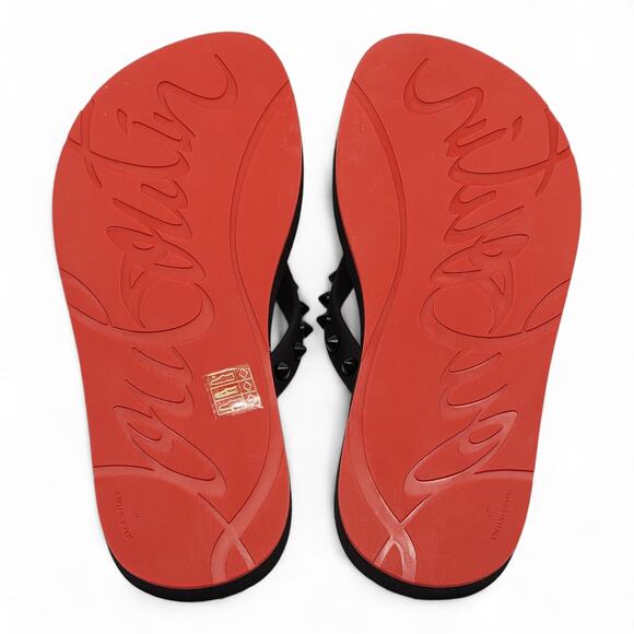 Christian Louboutin Loubi Flip Studded Flip Flops in Black - Picture 6 of 16
